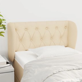 vidaXL Tăblie de pat cu aripioare crem 83x23x78/88 cm material textil