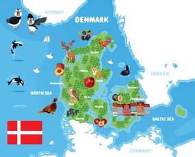 Ilustrație Denmark Travel Maps, drmakkoy