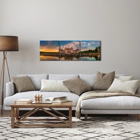 Tablou cu castel (cu ceas) (90x30 cm)
