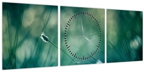 Tablou - Detaliu iarbă (cu ceas) (90x30 cm)