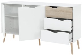 Comodă, stejar sonoma/alb, OSLO 75381