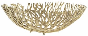 Bol decorativ Coral din aluminiu auriu 41x14 cm