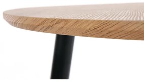 SET 2x măsuță laterală NICEA d. 40/60 cm stejar auriu/negru