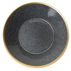 Set de masă 16 piese antracit/auriu/porțelan