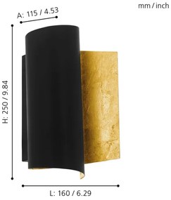 Eglo 98759 - Aplică perete FALICETTO 1xE27/40W/230V