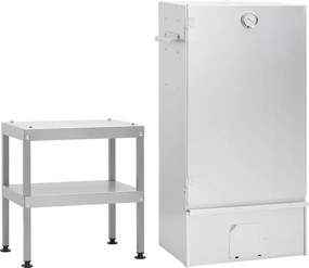 vidaXL Afumătoare grătar cu masă, oțel galvanizat