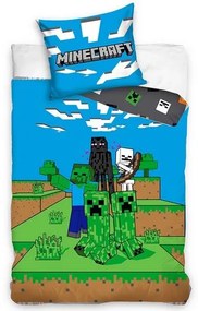 Lenjerie de pat pentru copii Minecraft MobMonsters , 140 x 200 cm, 70 x 90 cm