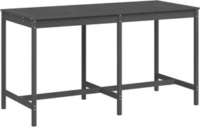 vidaXL Masă de grădină, gri, 203,5x90x110 cm, lemn masiv de pin