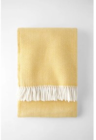 Pled din amestec de bumbac Euromant Skyline, 140 x 180 cm, galben