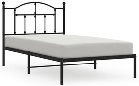 353433 vidaXL Cadru de pat metalic cu tăblie, negru, 100x190 cm