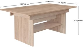 Masă de sufragerie extensibilă Likud (stejar sonoma) (pentru 4-6 persoane). 1116384