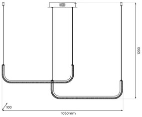 Lustră LED pe cablu HORIZONT 2xLED/11W/230V negru