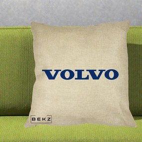Perna Personalizata cu emblema Volvo, 40x40 cm, Crem, Husa Detasabila, Perna Inclusa, BEKZ®