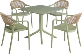 Scaun stivuibil, verde/bej LEXTON