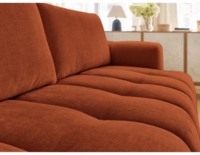 Canapea cărămizie extensibilă/cu spațiu de depozitare 251 cm Fuji – Bobochic Paris