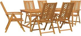 vidaXL Set de masă pentru grădină 7 pcs Maro Lemn Solid de Acacia