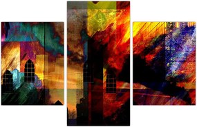 Tablou - Oraș colorat, abstracție (90x60 cm)