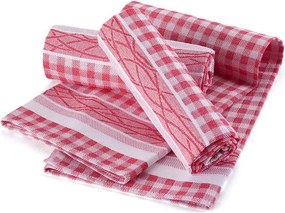 decoDoma Prosoape de bucătărie din bumbac jacquard roșu 50 x 70 cm 3 buc
