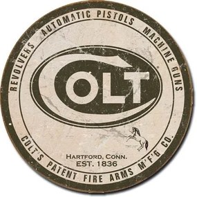 Placă metalică COLT - round logo, (30 x 30 cm)
