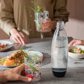 Set de sticle de carbonatare SodaStream Fuse, 1 l, 2 buc, fără BPA, compatibile cu DUO, ART, TERRA, GAIA, negru