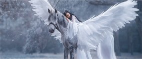 Tablou - Fata și unicorn (120x50 cm)