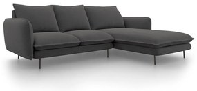 Colțar cu șezlong pe partea dreaptă Cosmopolitan Design Vienna, gri închis