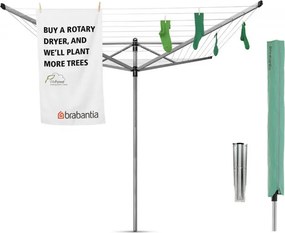 Uscator de rufe pentru exterior Brabantia Lift-O-Matic 90300270, 60 m, Inaltime reglabila, Suport metalic, Husa, Rezistent la coroziune, Inox