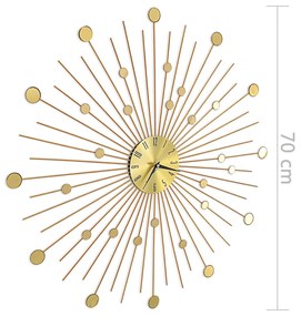 Ceas de perete, auriu, 70 cm, metal Auriu, 70 cm