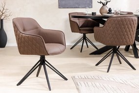 Set 2 scaune Pivotante, Piele Naturala, Maro, Euphoria