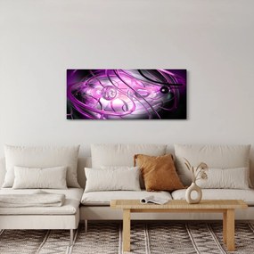 Tabloul cu abstracție frumoasă în violet (120x50 cm)