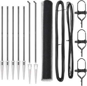 vidaXL Stâlp de gard. Gri 10 x 1,4 m (plasă de 13 mm) Oțel și PVC