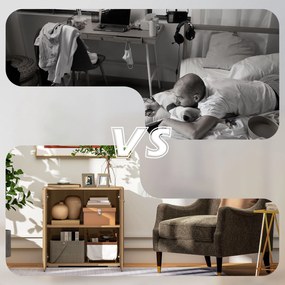 Dulapior Multifunctional cu 2 Usi din Lemn, Manere din Aluminiu, picioare anti-zgariere 70x39x70cm HOMCOM | Aosom Romania