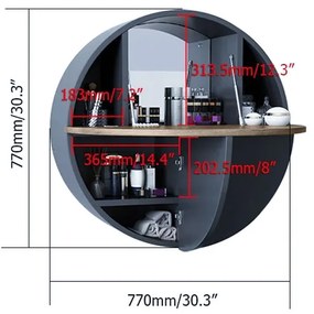 Masuta de toaleta pentru machiaj moderna cu oglinda Culoare - Gri DEPRIMO 11969
