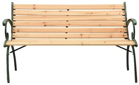 312032 vidaXL Bancă de grădină, 123 cm, fontă și lemn masiv de brad