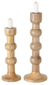 Set 2 suporturi de lumânări din lemn de mango Boltze Bubbles