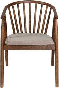 Scaun ALBERO 48, bej/nuc, stofa clasica/lemn, 55x47x77 cm