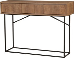 Consola MIA, nuc/negru, PAL melaminat/metal, 120x36x90 cm