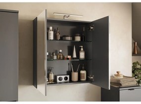 Dulap de baie gri antracit suspendat, cu oglindă 60x71 cm Arcena – Germania