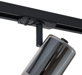 Spot modern negru cu sticlă fumurie pentru sistem de șină monofazat - Iconic Lloyd