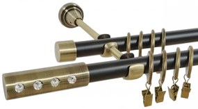 Galerie dubla duo ALLURE 19/19 mm negru aur antic (Alege marime: 200 cm)