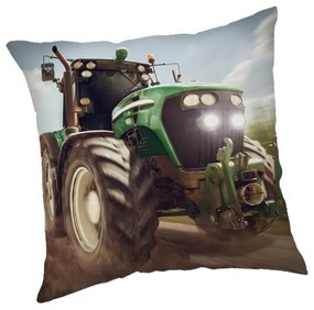 Tractor Green husa de pernă 45x45 cm