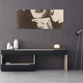Tablou - Vintage, poza unei femei (120x50 cm)