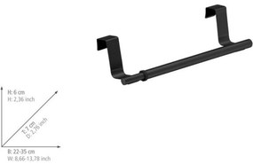 Suport reglabil pentru prosoape Wenko din oțelinoxidabil 22-35 cm, negru, S