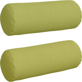 vidaXL Perne Bolster 2 pcs Verde deschis Ø 25 x 70 cm țesătură