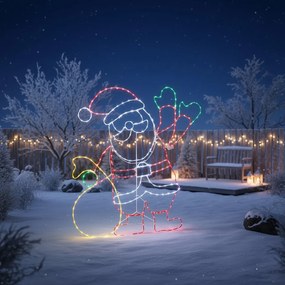Lampă de podea de Crăciun Moș Crăciun 117cm incl. LED cu temporizator IP44 - Pax