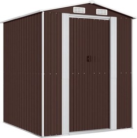 vidaXL Șopron de grădină, maro închis, 192x191x223 cm, oțel galvanizat