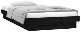 819961 vidaXL Cadru de pat, negru, 90x200 cm, lemn masiv