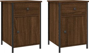 vidaXL Noptiere, 2 buc., stejar maro, 40x42x60 cm, lemn prelucrat