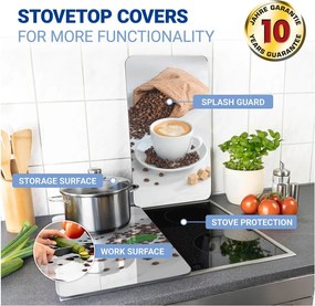Protecții de aragaz 2 buc. din sticlă temperată 52x30 cm Café Aromatica – Maximex