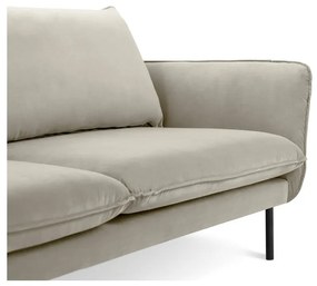 Canapea țesătură catifea Cosmopolitan Design Vienna, 160 cm, bej